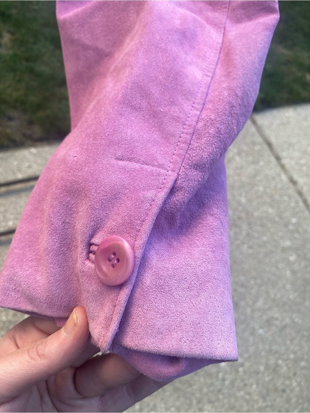 Liz Claiborne Lavender Suede Three-Button Blazer Jacket Size 16 Wide - Picture 6 of 8